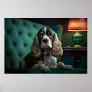 Affiche Design de portrait classique de Cocker Spaniel élé