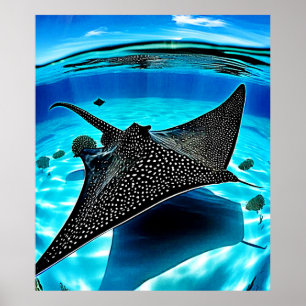 Affiche Design de rayons d'aigle sous-marin