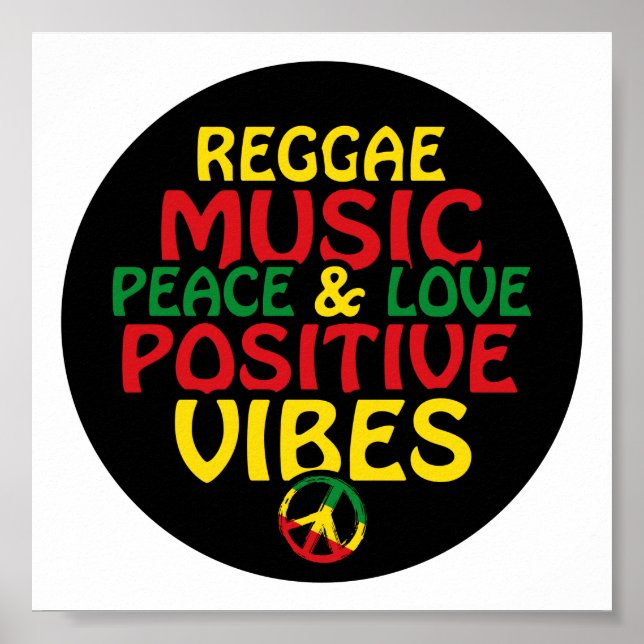 Affiche Design de reggae avec des citations positives et d (Devant)