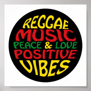 Affiche Design de reggae avec des paroles et des citations