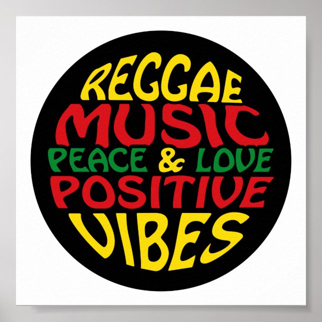 Affiche Design de reggae avec des paroles et des citations (Devant)