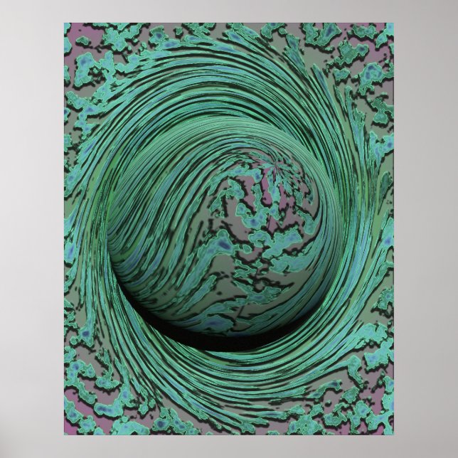 Affiche Design de singularité cosmique Abstraite à spirale (Devant)