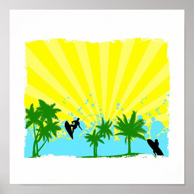 Affiche design de surfer audacieux (Devant)