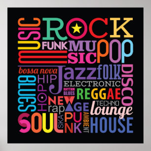 Affiche Design de texte coloré