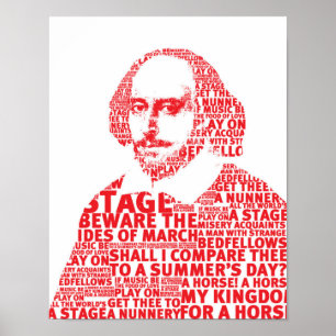 Affiche Design de texte Red Shakespeare