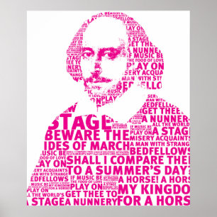 Affiche Design de texte rose Shakespeare