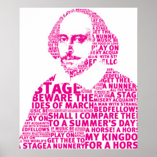 Affiche Design de texte rose Shakespeare