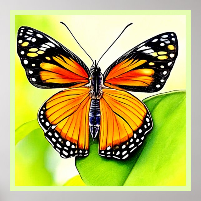 Affiche Design détaillé de l'aile papillon (Devant)
