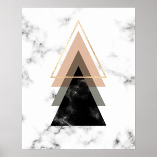 Affiche Design d'impression en marbre pastel