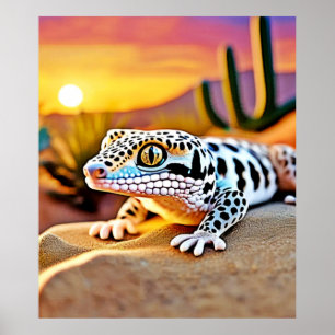 Affiche Design du désert de Leopard Gecko