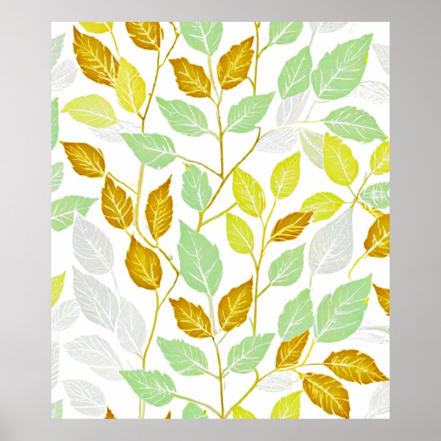 Affiche Design élégant de feuilles inspirées par la nature (Devant)