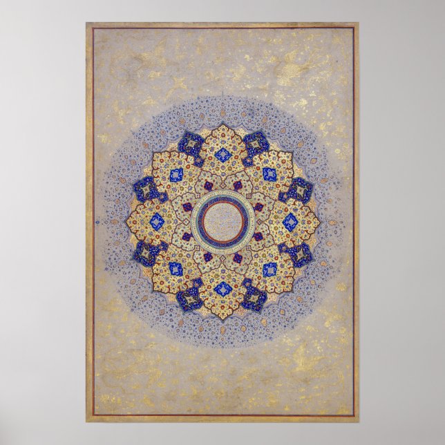 Affiche Design élégant de fleurs Mandala (Devant)
