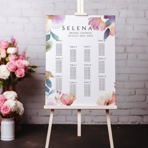 Affiche Design élégant de la carte de sièges floraux