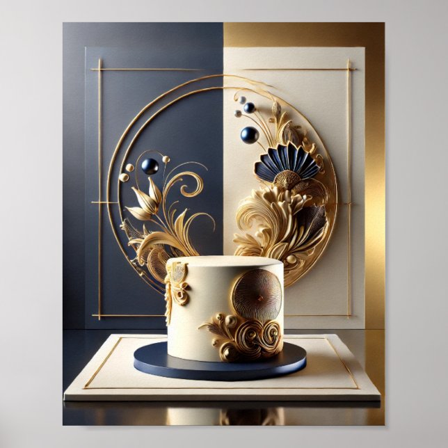 Affiche Design élégant et luxueux de gâteaux (Devant)