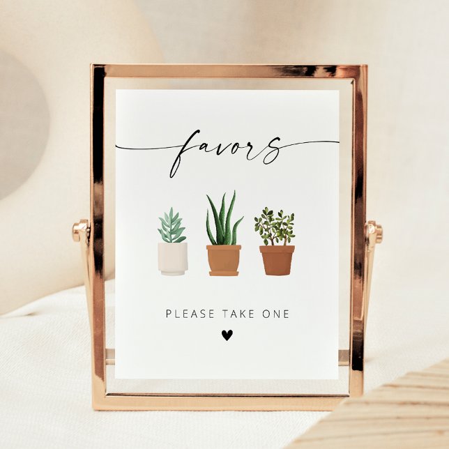 Affiche Design élégant et moderne Faveurs Plante de script (Créateur téléchargé)