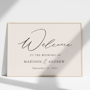 Affiche Design élégant Script Design Mariage Bienvenue
