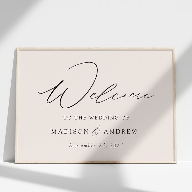 Affiche Design élégant Script Design Mariage Bienvenue (Créateur téléchargé)