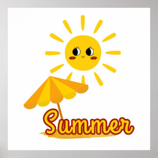 Affiche Design ensoleillé d'été dynamique