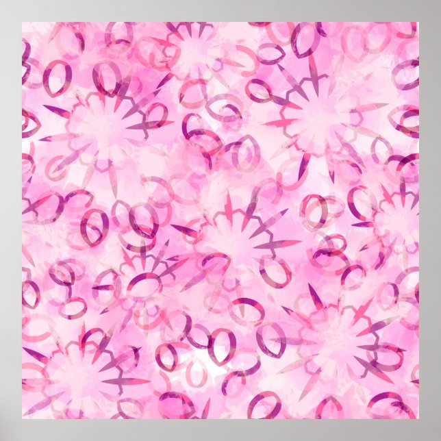 Affiche Design ethnique motif Abstrait. Aquarelle (Devant)