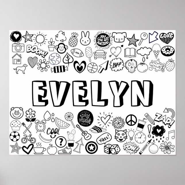 Affiche Design "EVELYN" couleur-it-Yourself (Devant)