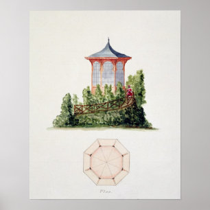 Affiche Design for a pavilion in simfied style oriental