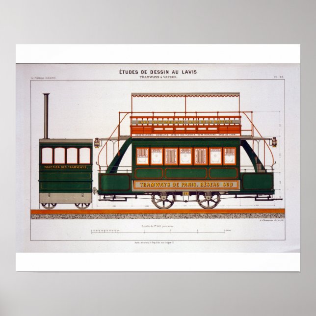 Affiche Design for a Steam Tram, plate 126 from 'The Indus (Devant)
