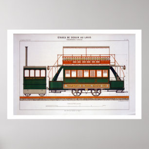 Affiche Design for a Steam Tram, plate 126 from 'The Indus