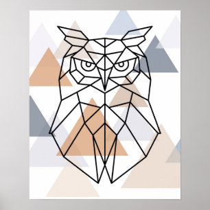 Affiche Design géometric owl