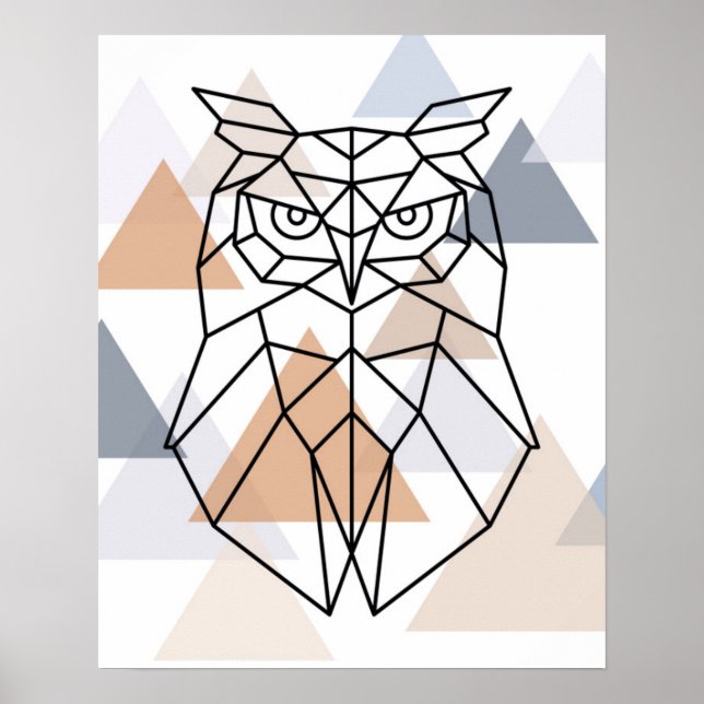Affiche Design géometric owl (Devant)