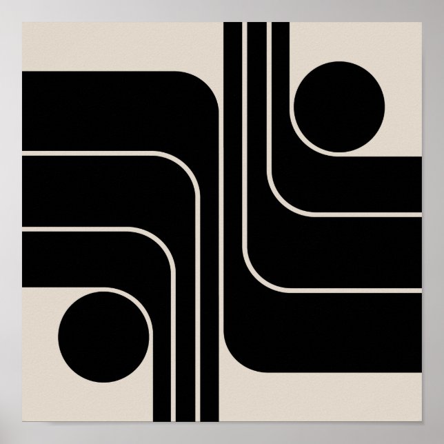 Affiche Design géométrique moderne du milieu du siècle (Devant)