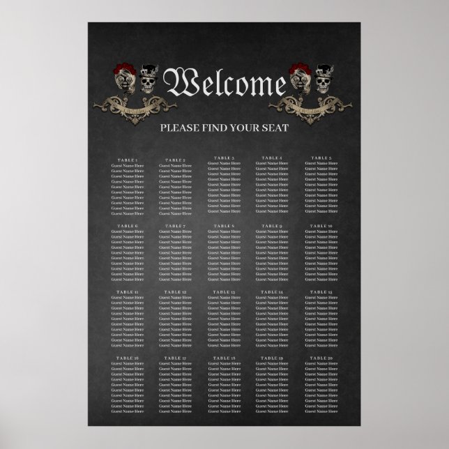 Affiche Design gothique avec crânes cool (Devant)