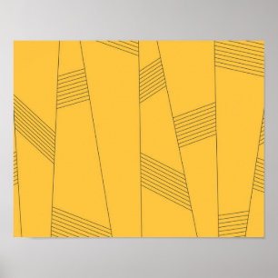 Affiche Design graphique abstrait simple, jaune et moderne