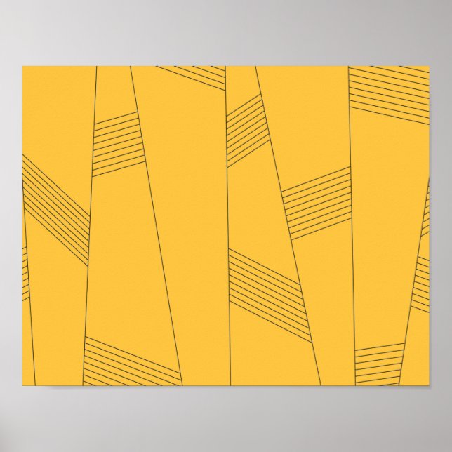 Affiche Design graphique abstrait simple, jaune et moderne (Devant)