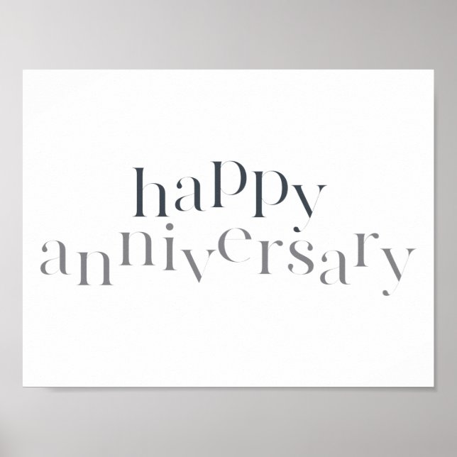 Affiche Design moderne, élégant, chic Happy Anniversaire (Devant)