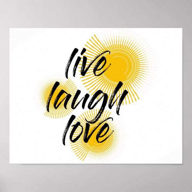 Affiche Design moderne, gai, tendance Live Laugh Love (Devant)