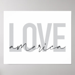 Affiche Design moderne, simple, chic, cool de Love America