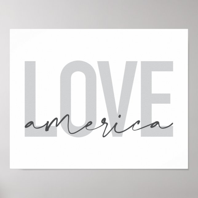 Affiche Design moderne, simple, chic, cool de Love America (Devant)