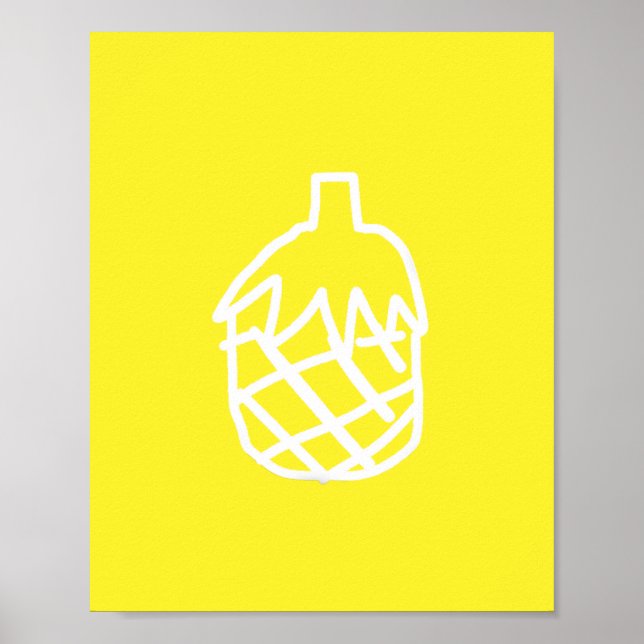 Affiche Design moderne simple en ananas jaune (Devant)