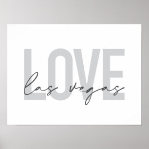 Affiche Design moderne, urbain, simple, cool Love Las Vega