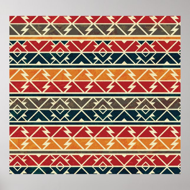 Affiche Design Motif africain traditionnel sans couture (Devant)