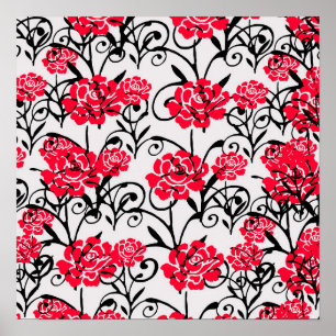 Affiche Design Motif d'illustrations de rose rouge