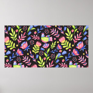 Affiche Design motif floral transparent. Fleurs de printem