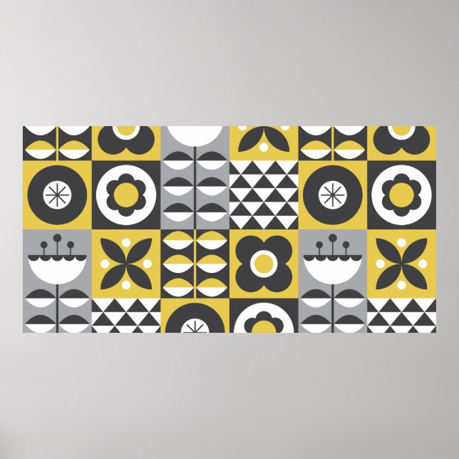 Affiche Design motif fluide et fluide. Style scandinave (Devant)