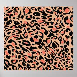Affiche Design Motif Leopard vintage