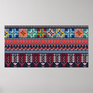 Affiche Design motif sans couture avec Palestini tradition