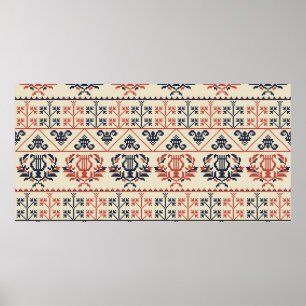 Affiche Design motif sans couture avec Palestini tradition