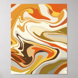 Affiche Design orange et beige Abstrait