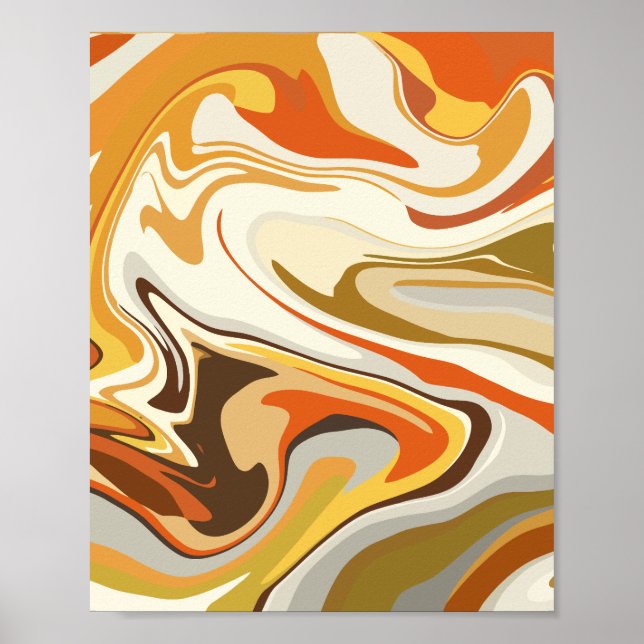 Affiche Design orange et beige Abstrait (Devant)