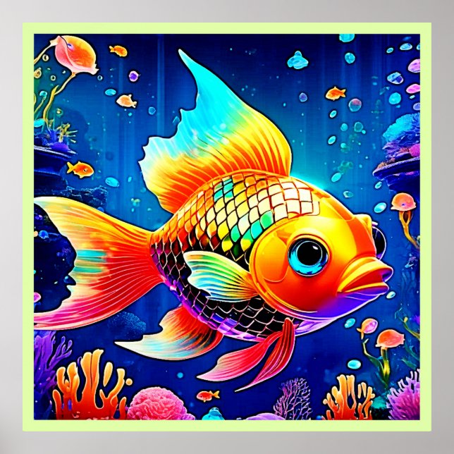 Affiche Design Rainbow Ocean Reef (Devant)