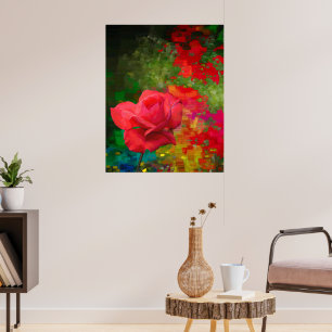 Affiche Design Rose de l'ancien monde